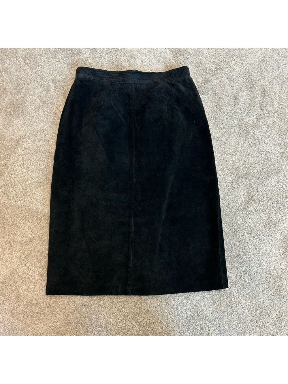 Vintage Margaret Godfrey black suede leather pencil
Skirt
